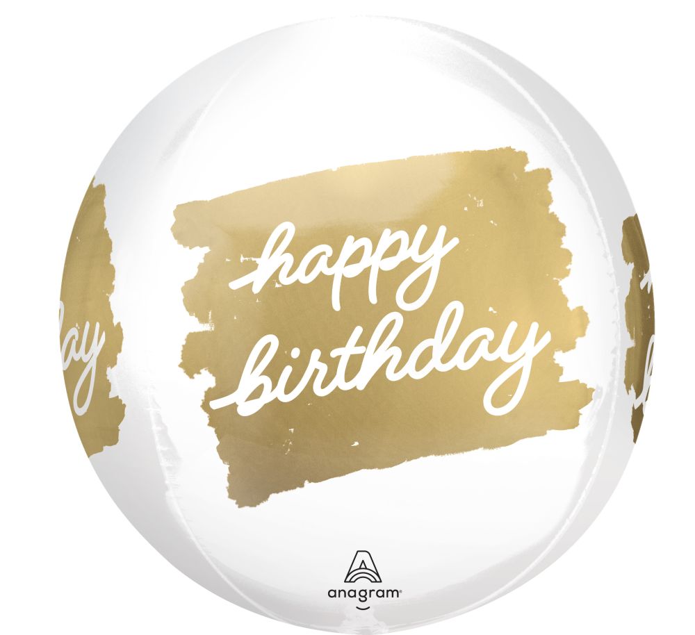 Orbz Golden Birthday Balloon