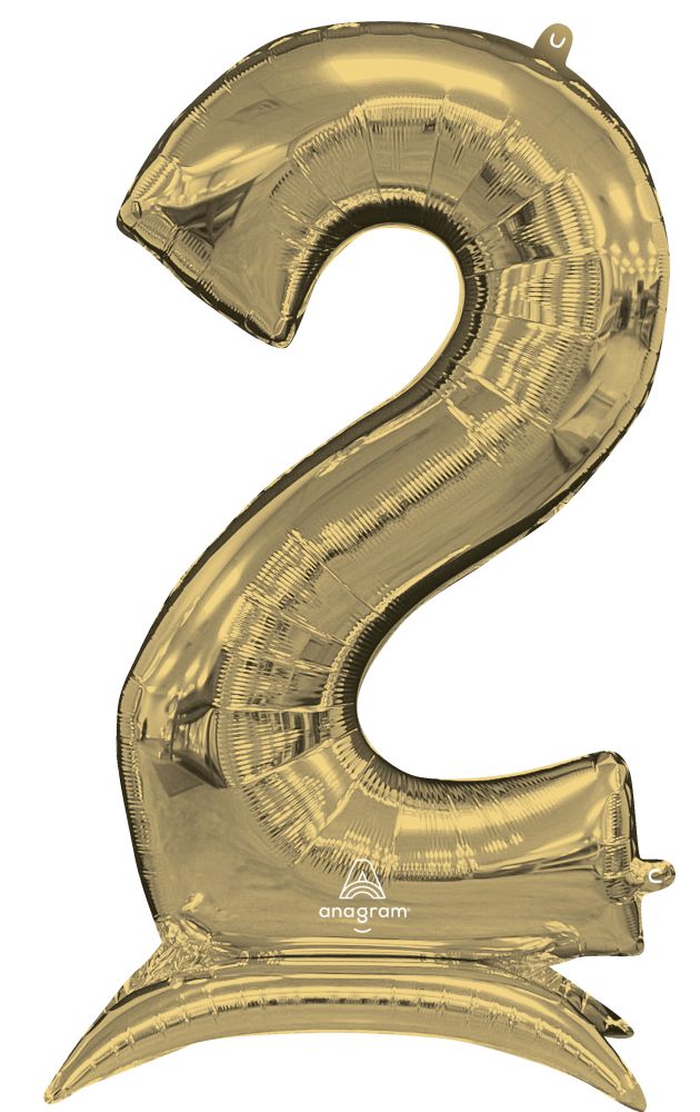 50" Stand-Up White Gold Number 2 Balloon