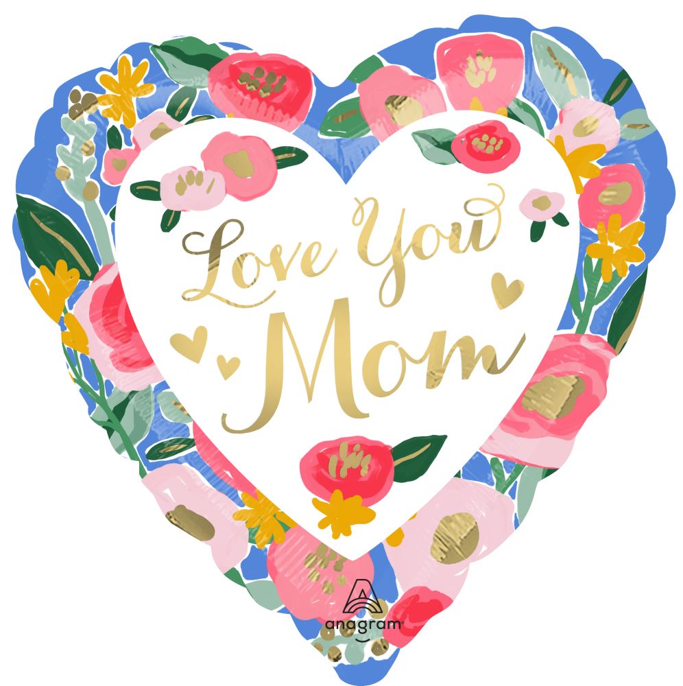Jumbo Love You Mom Painted Prints Balloon