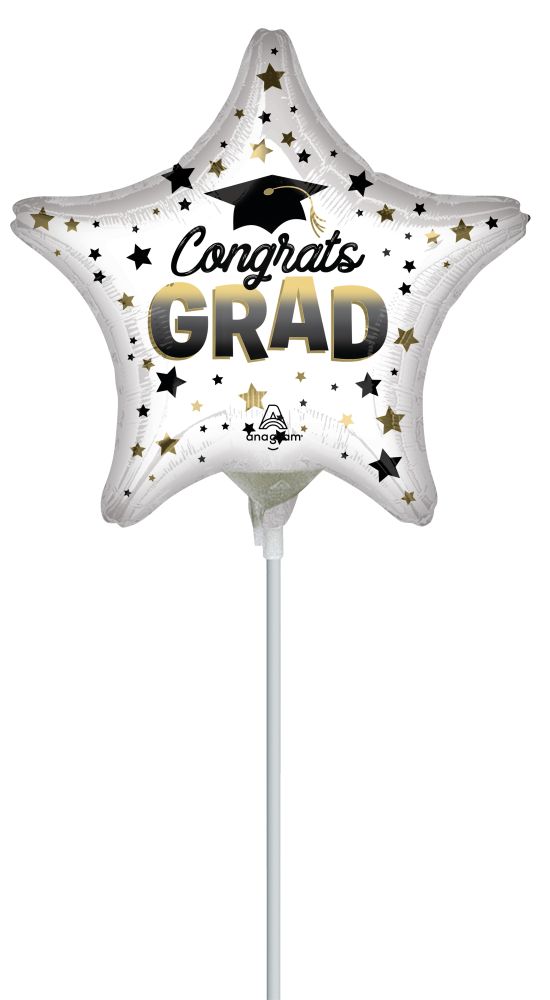 09" Diffused Ombre Congrats Grad Balloon (Inflated with Cup and Stick)