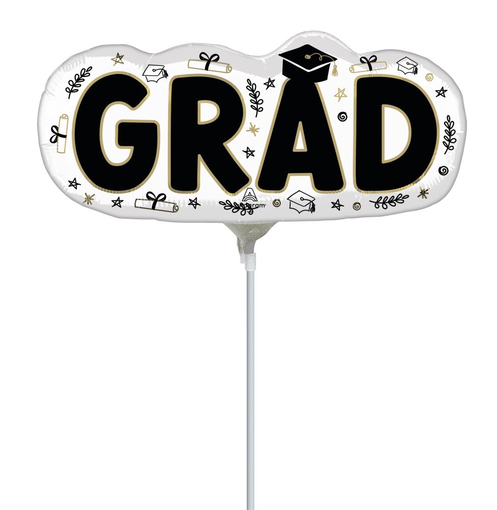 Mini Shape Grad Sketched Impressions Balloon (Inflated with Cup and Stick)