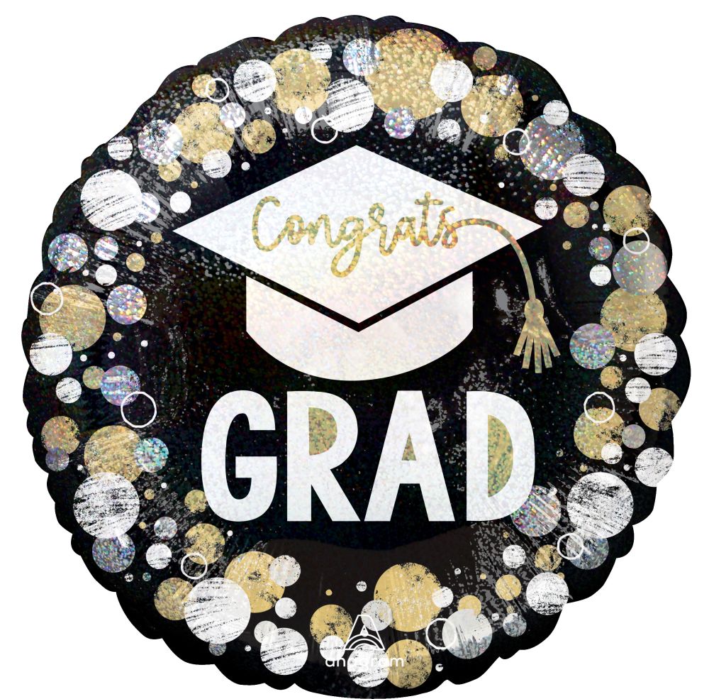 Standard Congrats Grad Circles and Dots Balloon