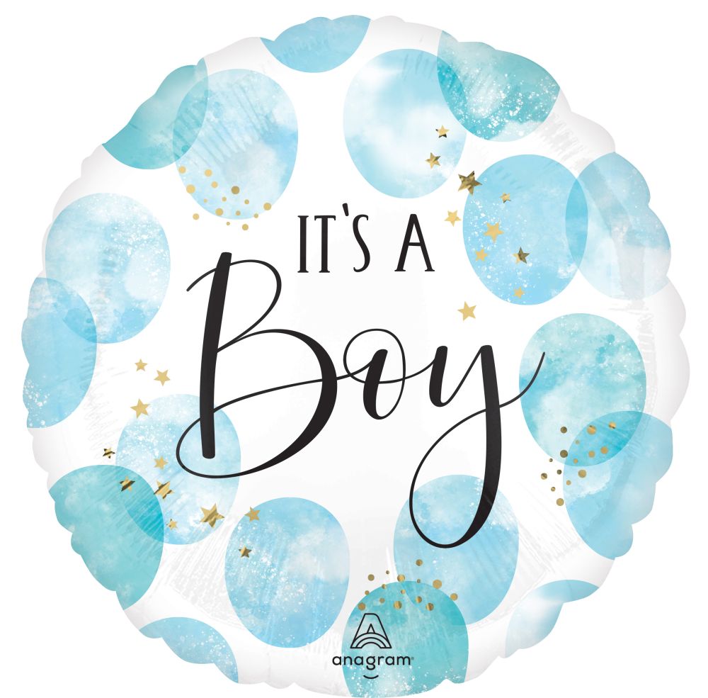Jumbo Baby Boy Blue Watercolor Balloon