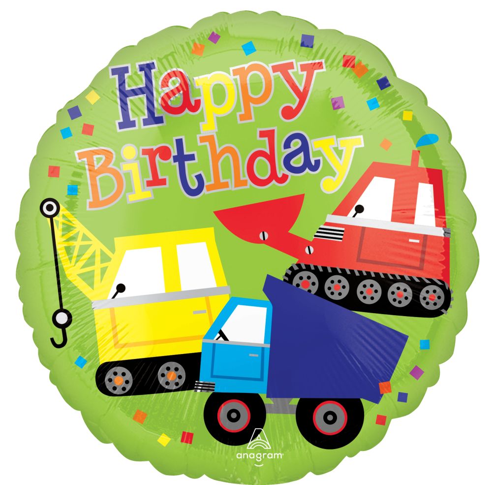 Standard Happy Birthday Trucks Balloon