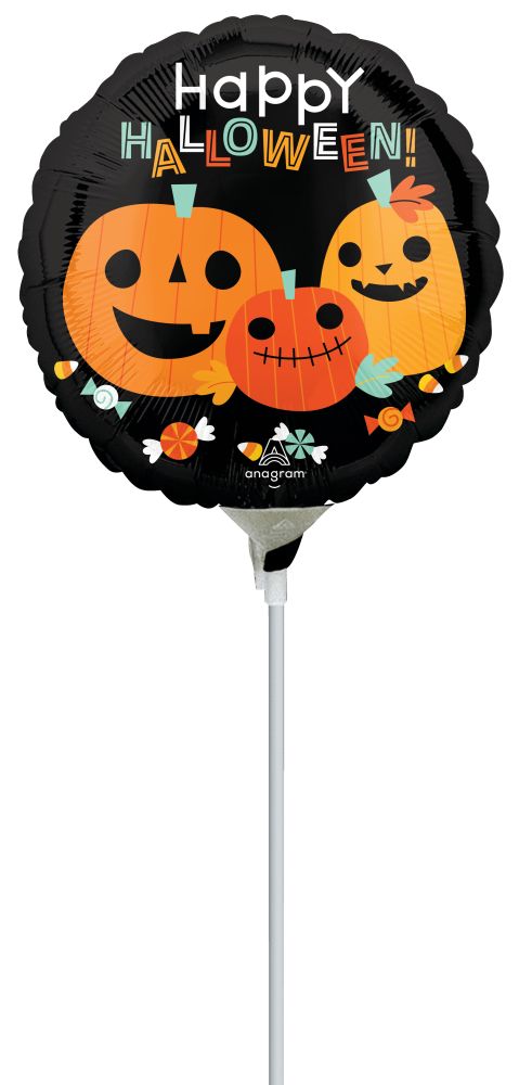 09" Classic Halloween Pumpkins Balloon (Inflated with Cup and Stick)