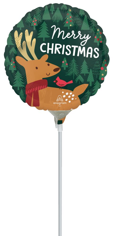 04" Modern Christmas Reindeer Balloon (Inflated with Cup and Stick)
