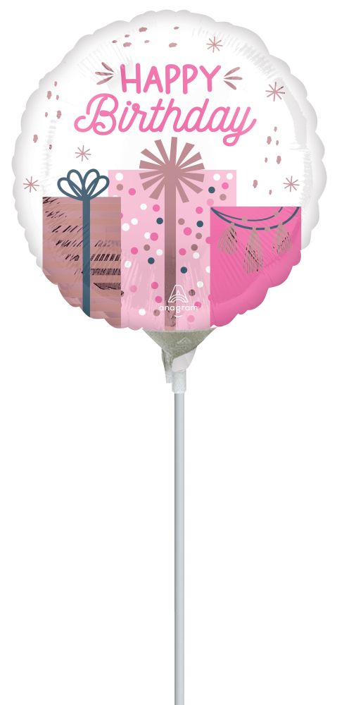 09" Pastel Birthday Balloon (Inflated with Cup and Stick)
