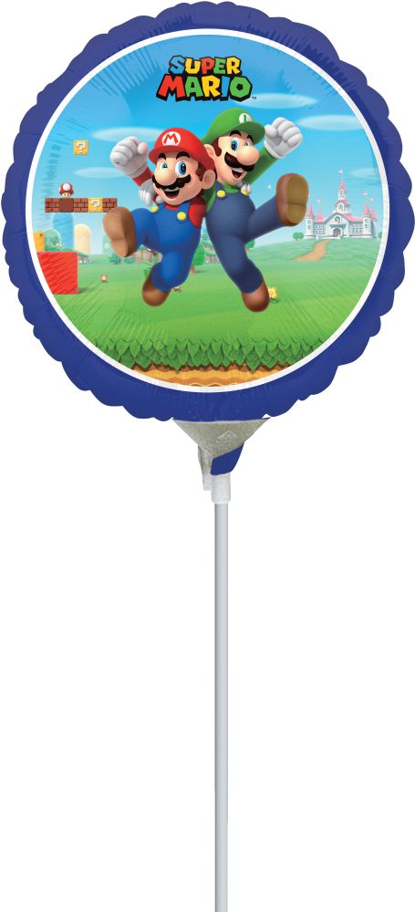 09" Mario Bros Balloon (Inflated with Cup and Stick)