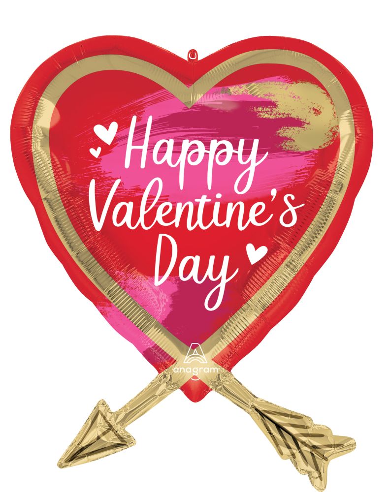 SuperShape Happy Valentines Day Artistic Touch Arrow Balloon