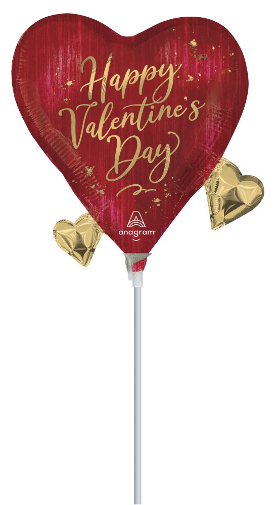 MiniShape Valentine Rouge Balloon (Inflated with Cup and Stick)