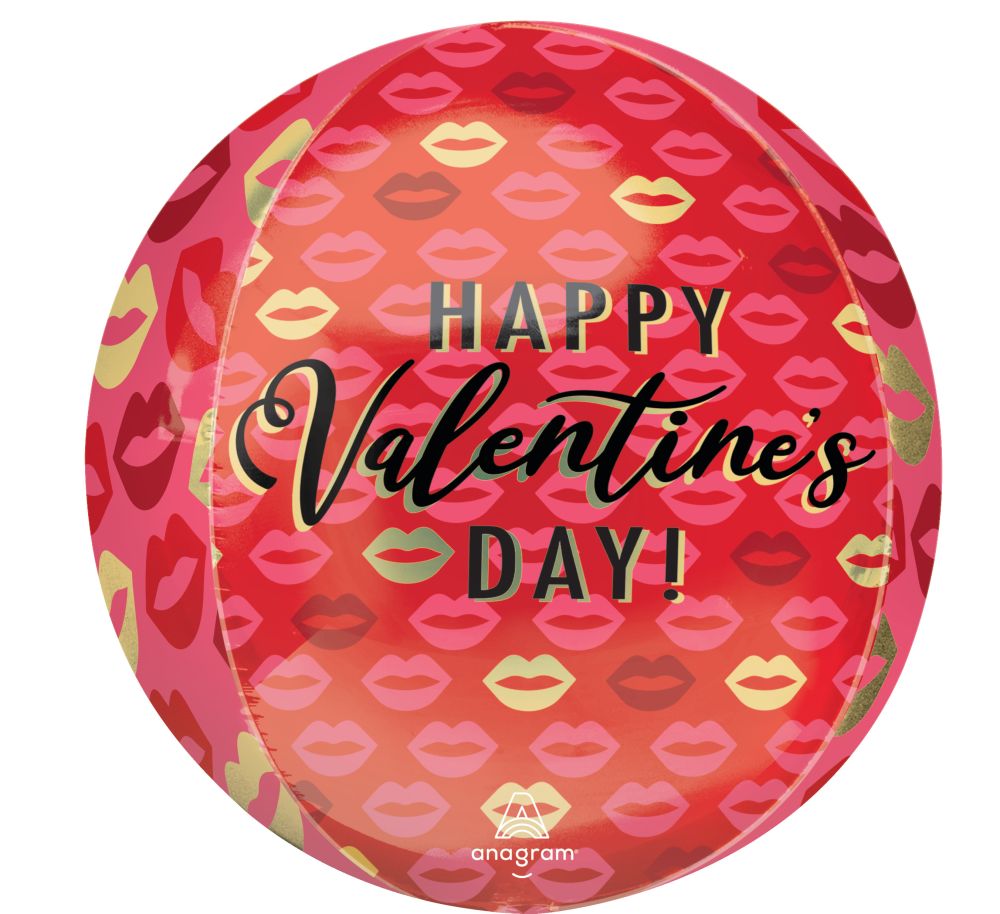 Orbz Happy Valentines Day Kiss Lips Balloon