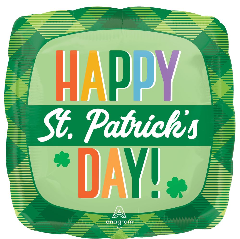 Standard Happy St. Patricks Day Plaid Balloon