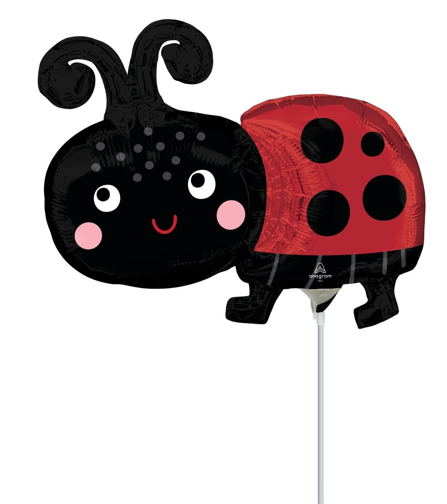 Minishape Happy Ladybug Balloon (Inflated with Cup and Stick)