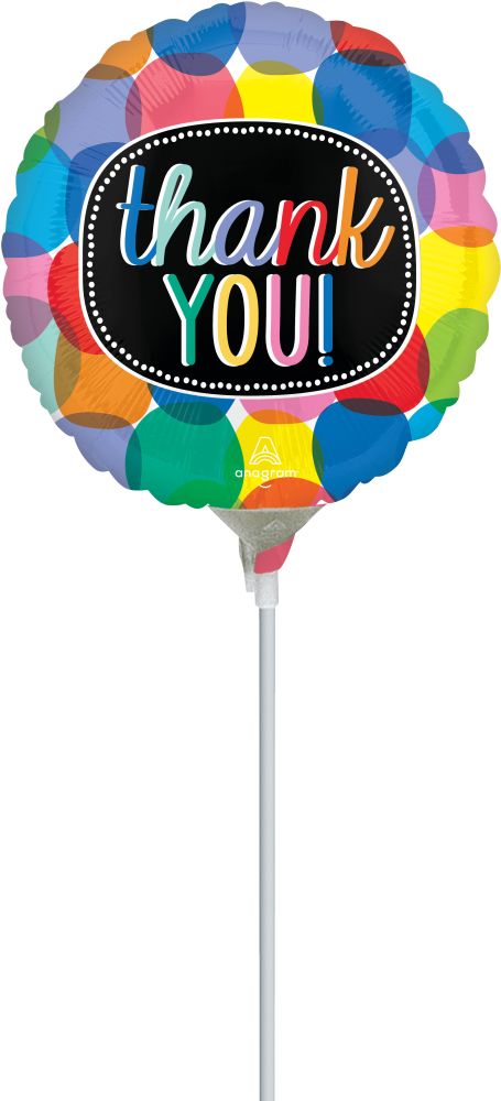 04" Bubbly Thank You Balloon (Inflated with Cup and Stick)