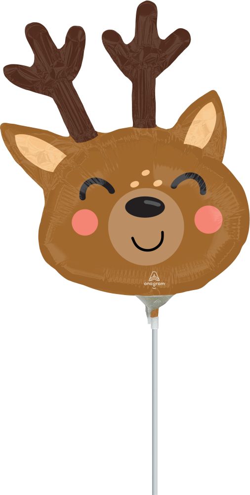 MiniShape North Pole Express Reindeer Balloon (Inflated with Cup and Stick)