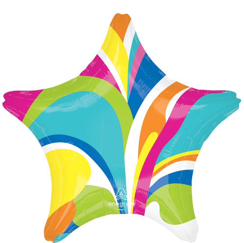 18" Vibrant Marble Star (non-packaged) Balloon