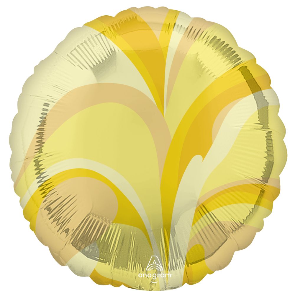 18" Vibrant Marble Gold Circle (non-packaged) Balloon