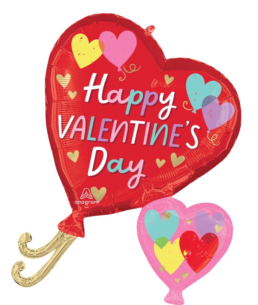 SuperShape Happy Valentines Day Hearts on Hearts Balloon