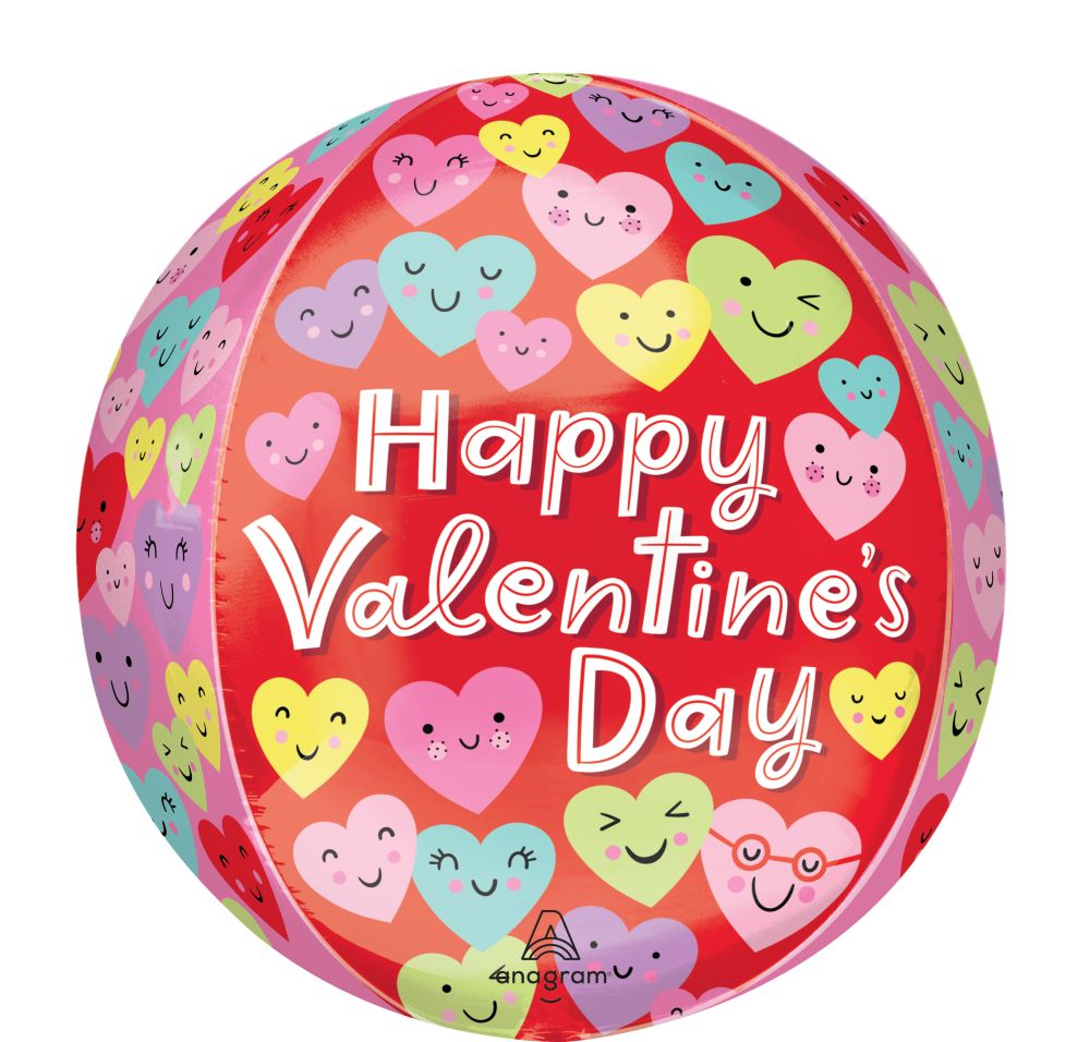 Orbz Valentine Happy Hearts Balloon