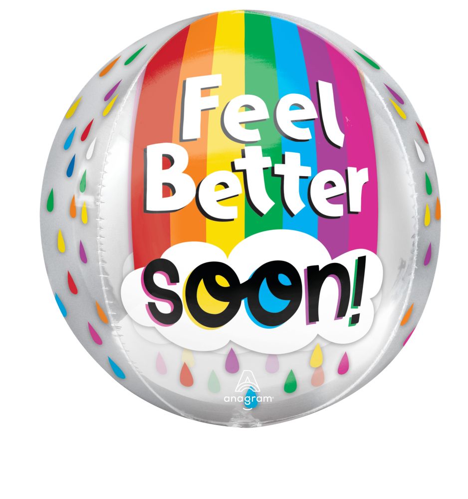 Orbz Feel Better Soon! Rainbow Balloon