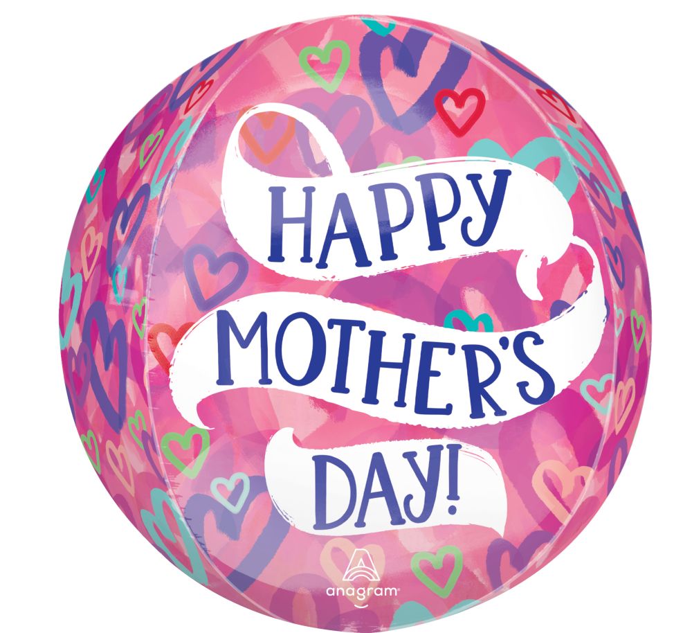 Orbz Happy Mothers Day Layered Hearts Balloon
