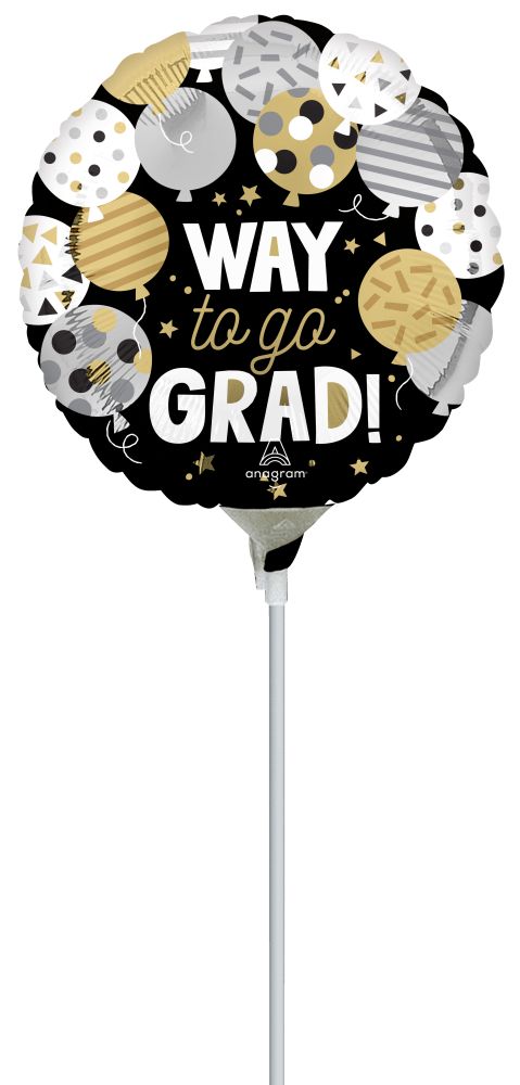 09" Way to Go Grad Balloons Balloon (Inflated with Cup and Stick)