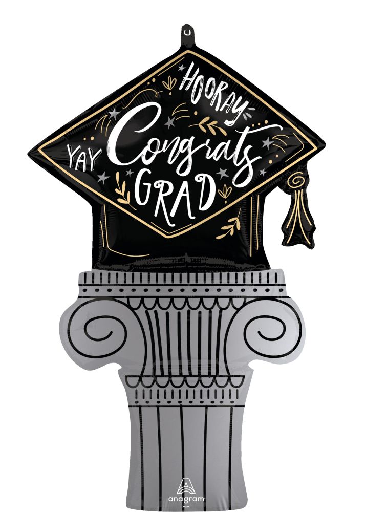SuperShape Satin Grad Cap Achievement Burst Balloon