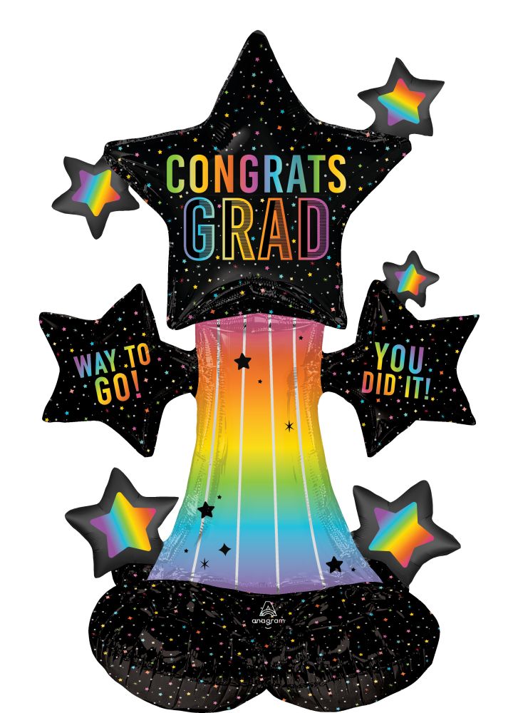 AirLoonz Junior Grad Satin Cosmic Future Star Balloon