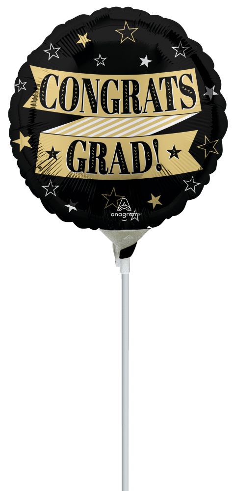 09" Congrats to the Grad Balloon (Inflated with Cup and Stick)