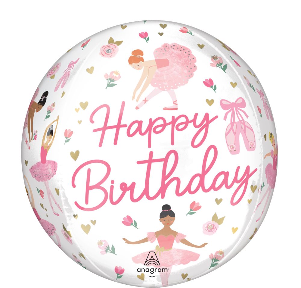 Orbz Ballerina Girl Birthday Balloon