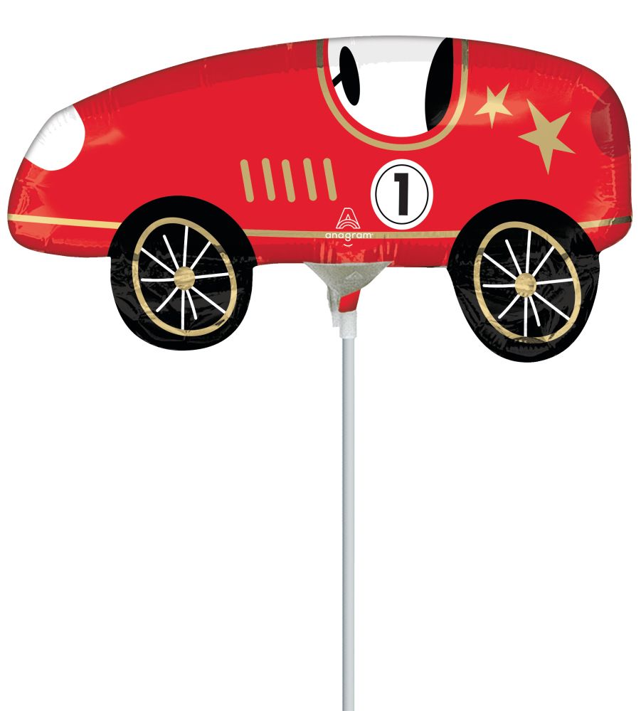 MiniShape Race Cars Balloon (Inflated with Cup and Stick)