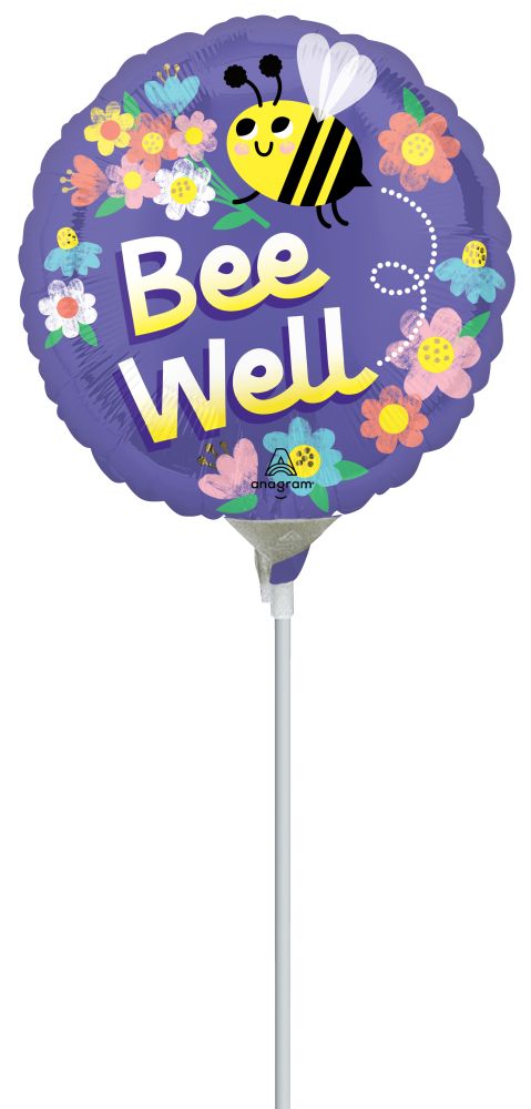 09" Bee Well Balloon (Inflated with Cup and Stick)