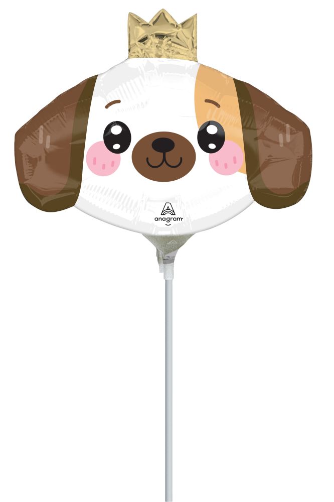 MiniShape Kawaii Puppy Balloon (Inflated with Cup and Stick)