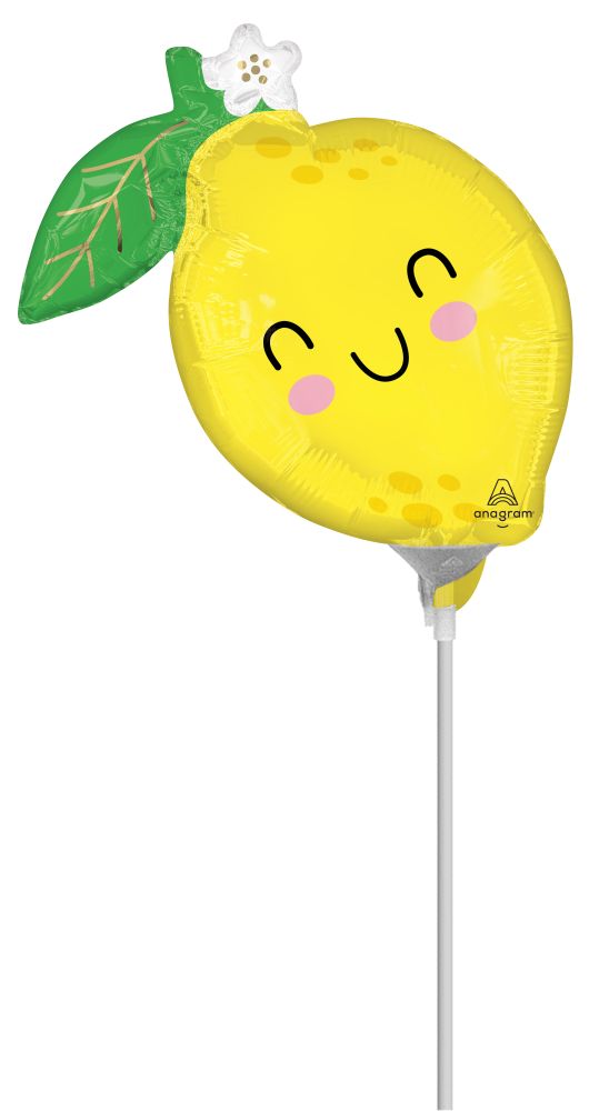 MiniShape Food Friends Lemon Balloon (Inflated with Cup and Stick)