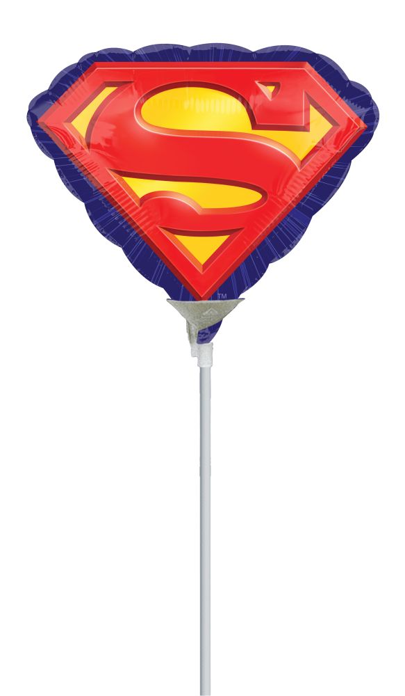 MiniShape Superman Balloon (Inflated with Cup and Stick)