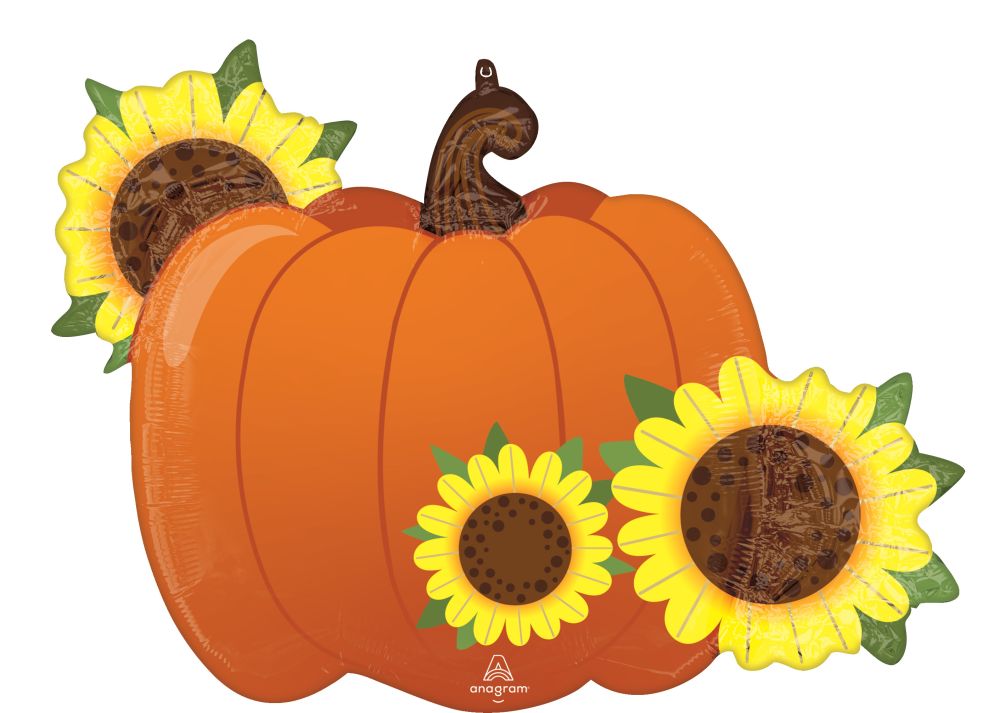SuperShape Welcome Fall Pumpkin & Sunflowers Balloon