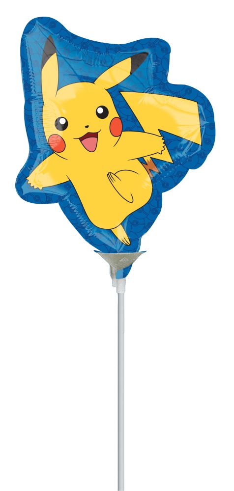 Mini Shape Pokemon Pikachu Balloon (Inflated with Cup and Stick)
