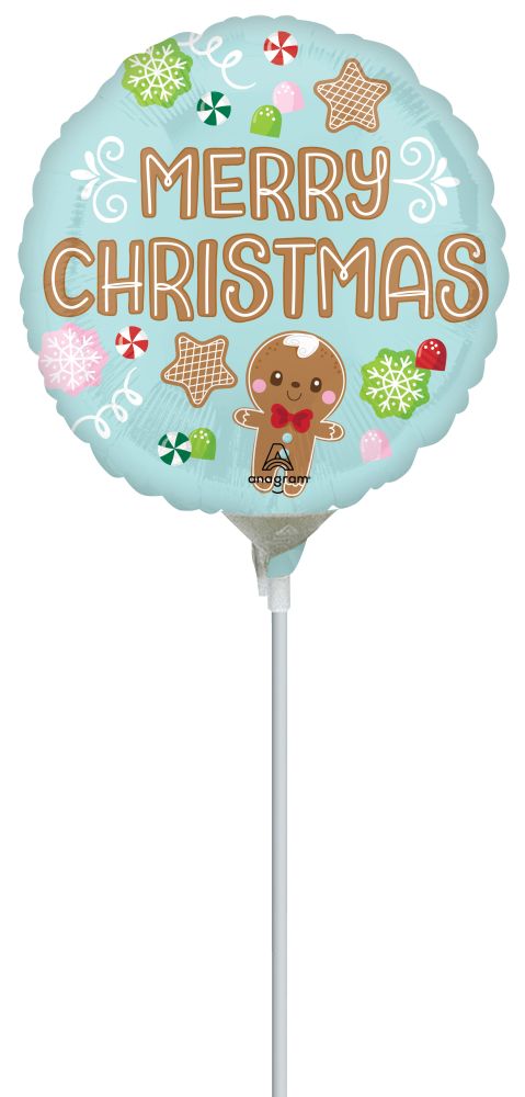 09" Baking Spirits Bright Christmas Balloon (Inflated with Cup and Stick)