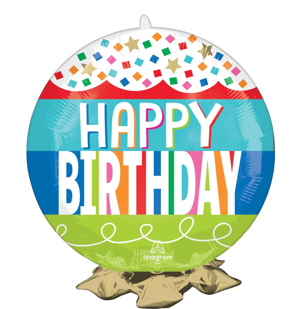 Frillz Rainbow Birthday Wishes Balloon