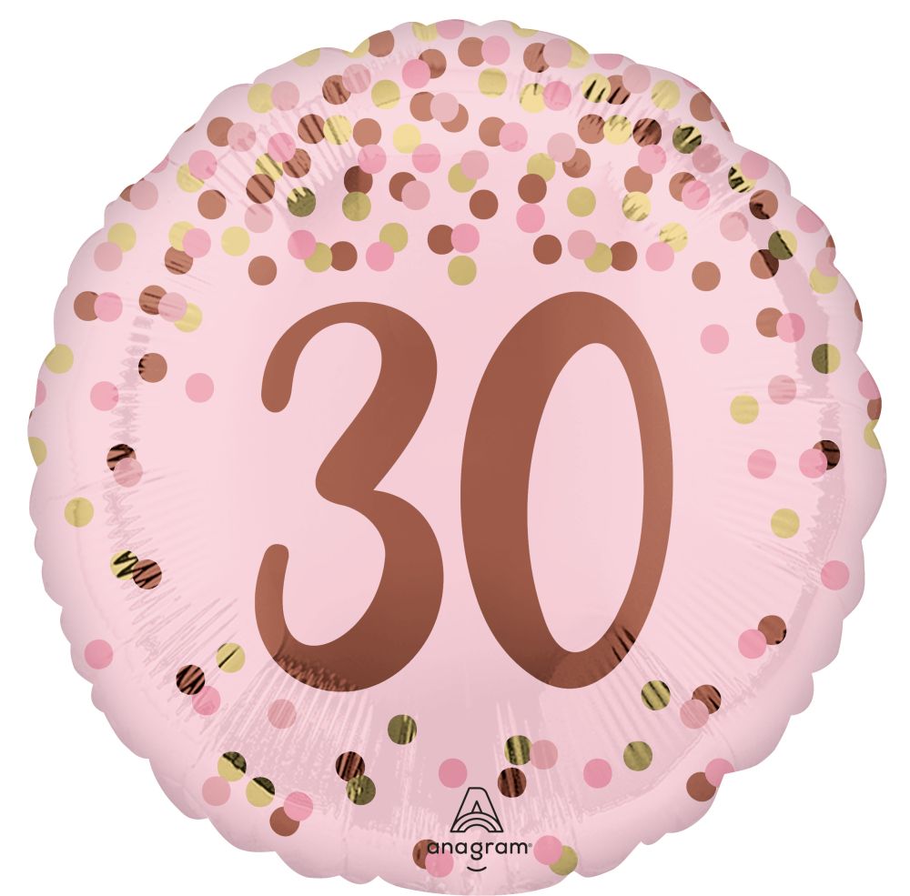 Standard Pretty Pink 30th Birthday Balloon