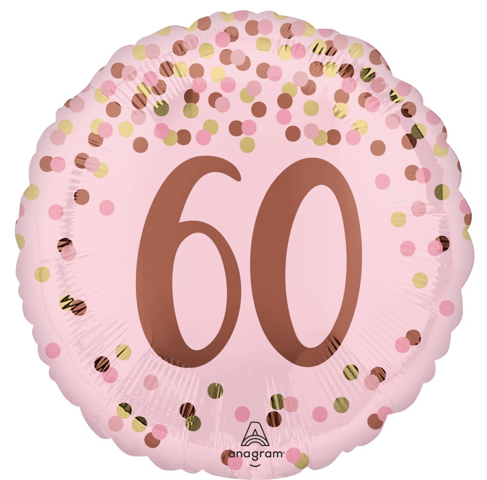 Standard Pretty Pink 60th Birthday Balloon