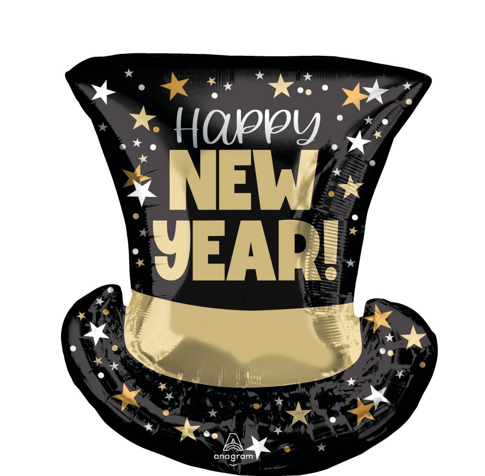 SuperShape Happy New Year Top Hat Bash Balloon