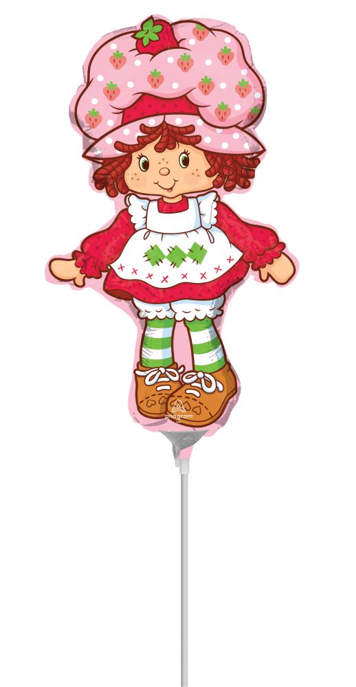 MiniShape Strawberry Shortcake Balloon (Inflated with Cup and Stick)