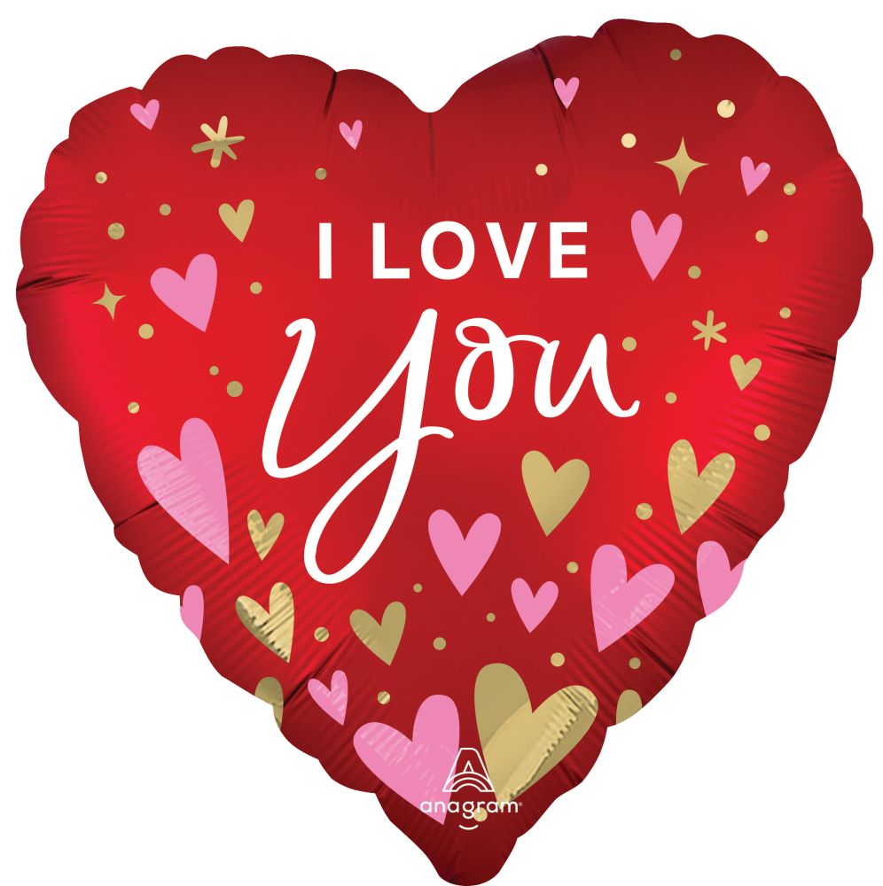 Standard Satin I Love You Heartfelt Elegance Balloon