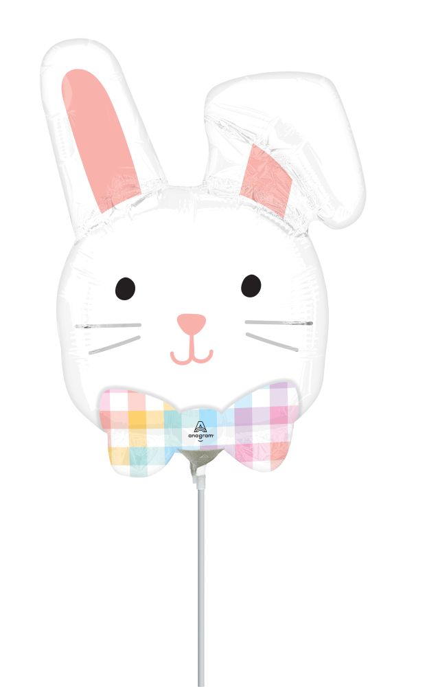 MiniShape Bunny Bliss Balloon (Inflated with Cup and Stick)