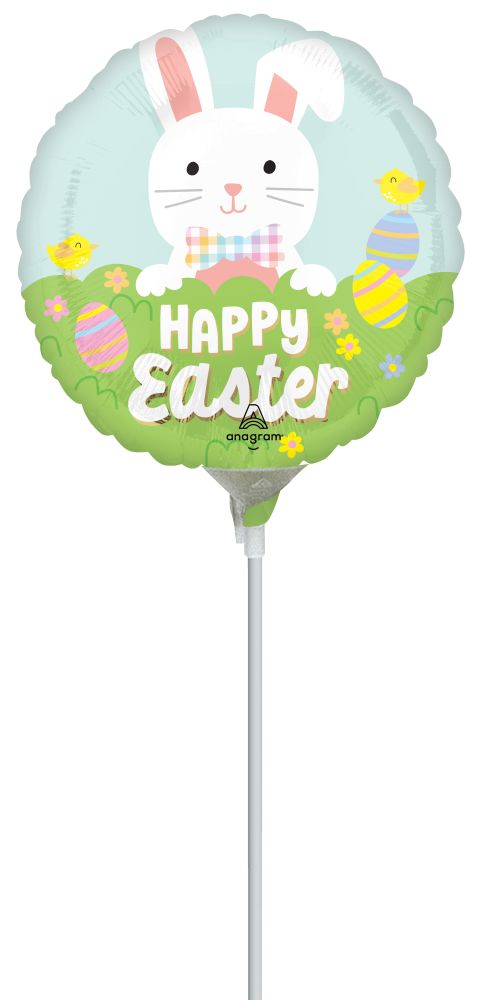 09" Easter Bunny Bliss Balloon (Inflated with Cup and Stick)