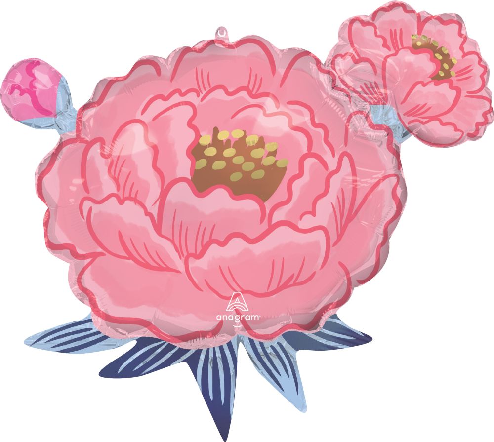 SuperShape Satin Peony Garden Balloon