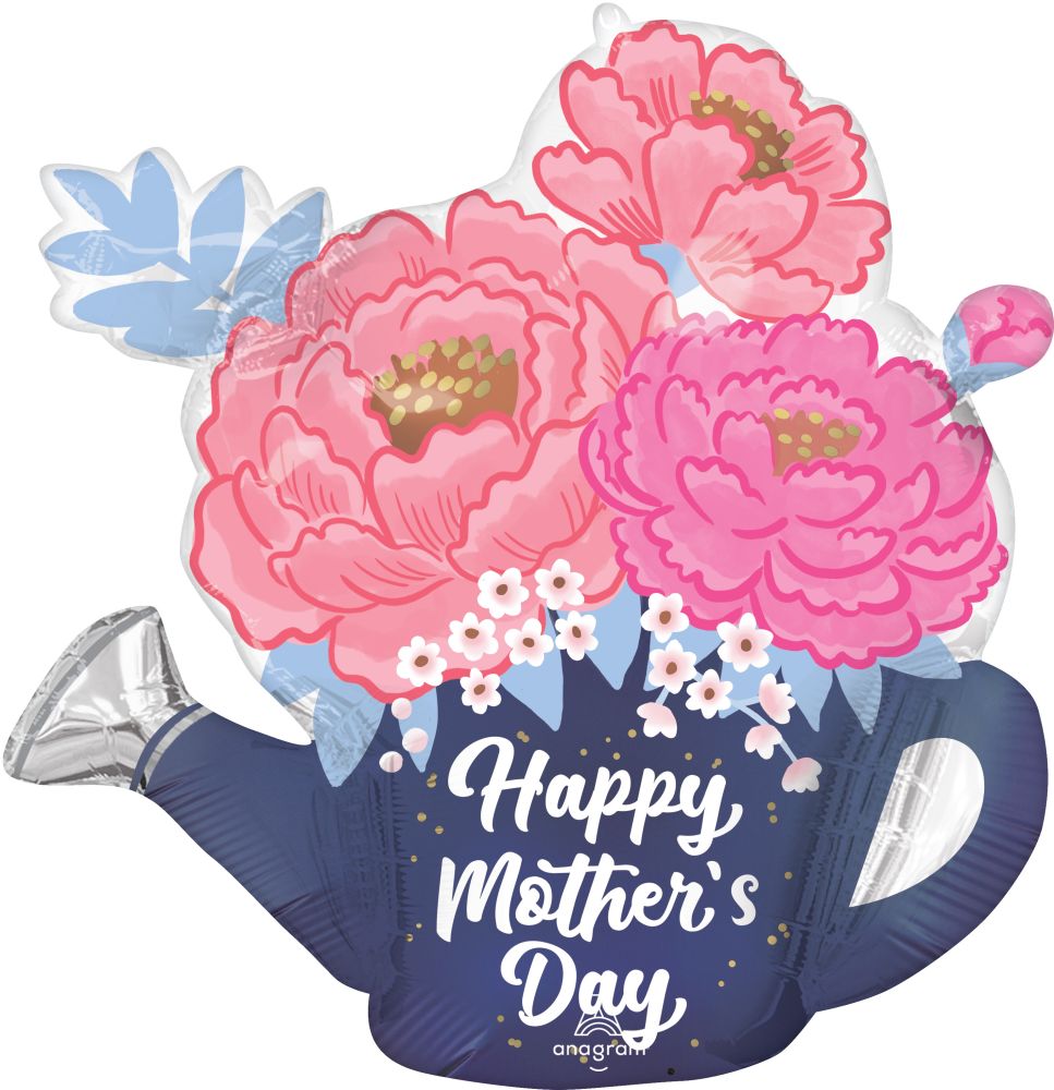 SuperShape Satin Happy Mothers Day Peony Garden Balloon