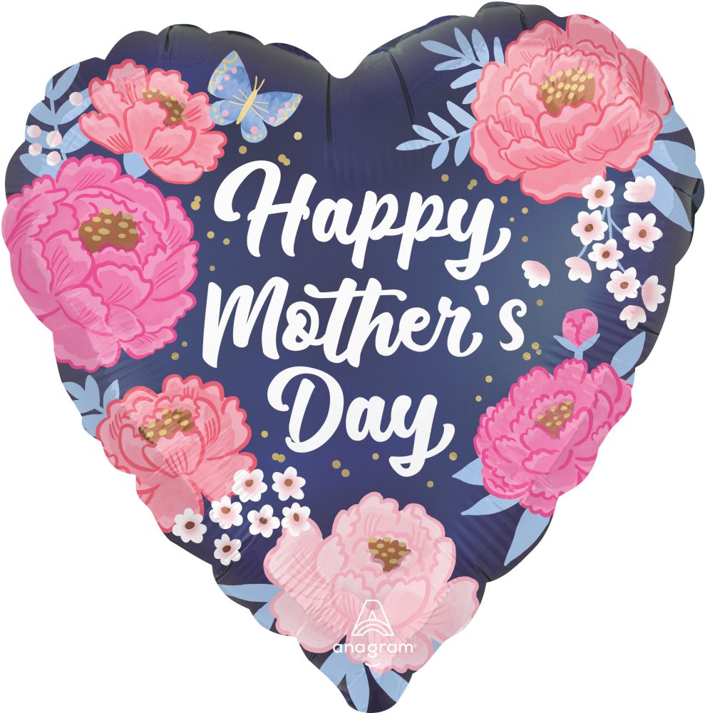 Jumbo Satin Happy Mothers Day Peony Garden Balloon