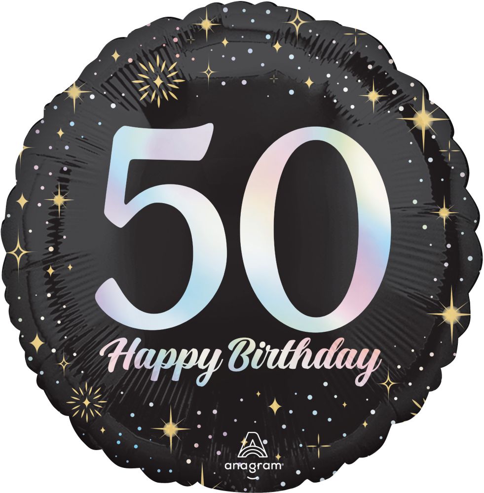 Standard Sparkling Birthday 50 Balloon